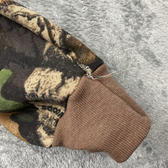 Vintage Camo Hoodie‎ Mens Size XL Bigwoods Trebark Full Zip Angler Bait Casting - Picture 7 of 15